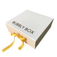 High quality luxury custom flap gift box with ribbon